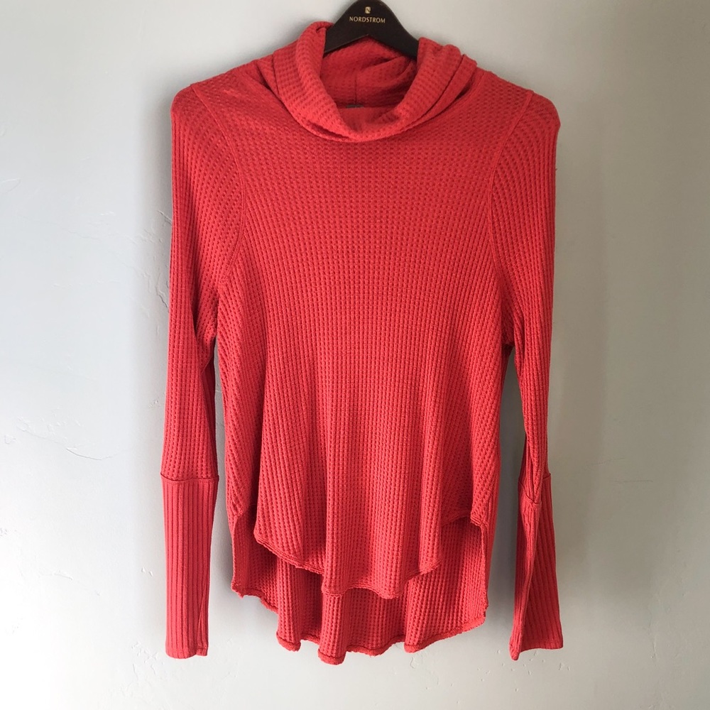 We The Free Drippy Kristina Cowl Neck Waffle Knit